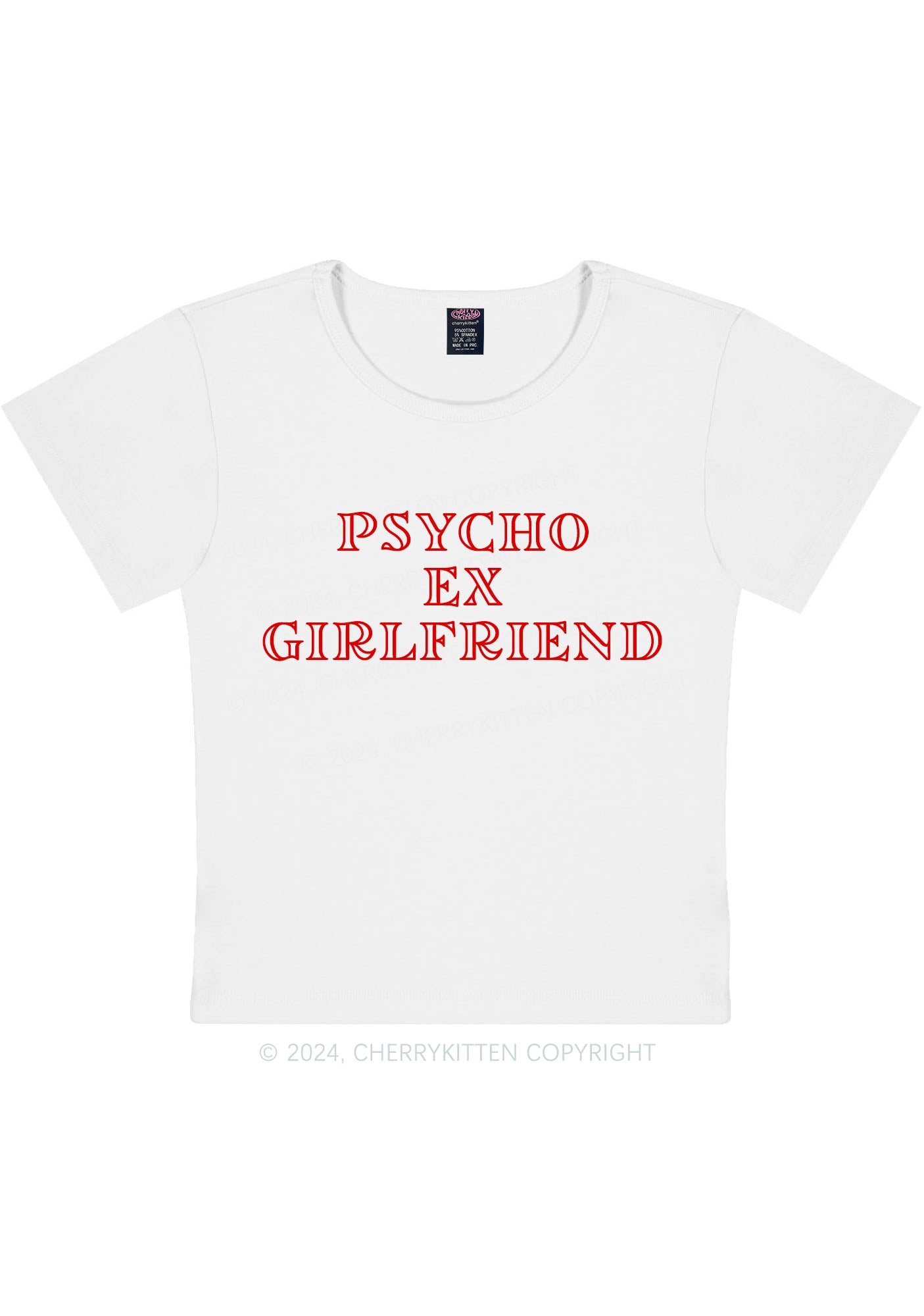 Psycho Ex Girlfriend Y2K Baby Tee Cherrykitten