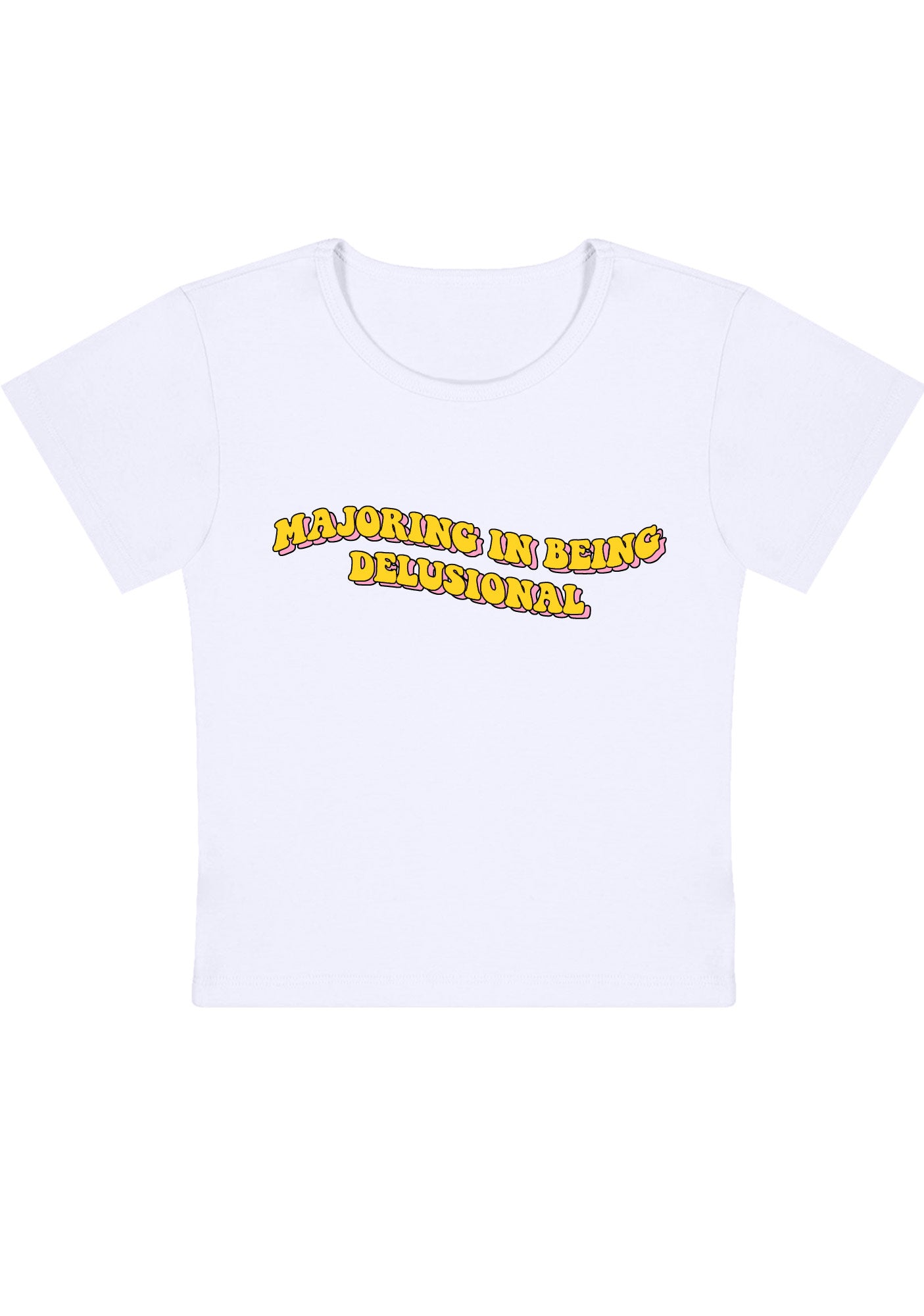 Curvy Majoring In Being Delusional Baby Tee