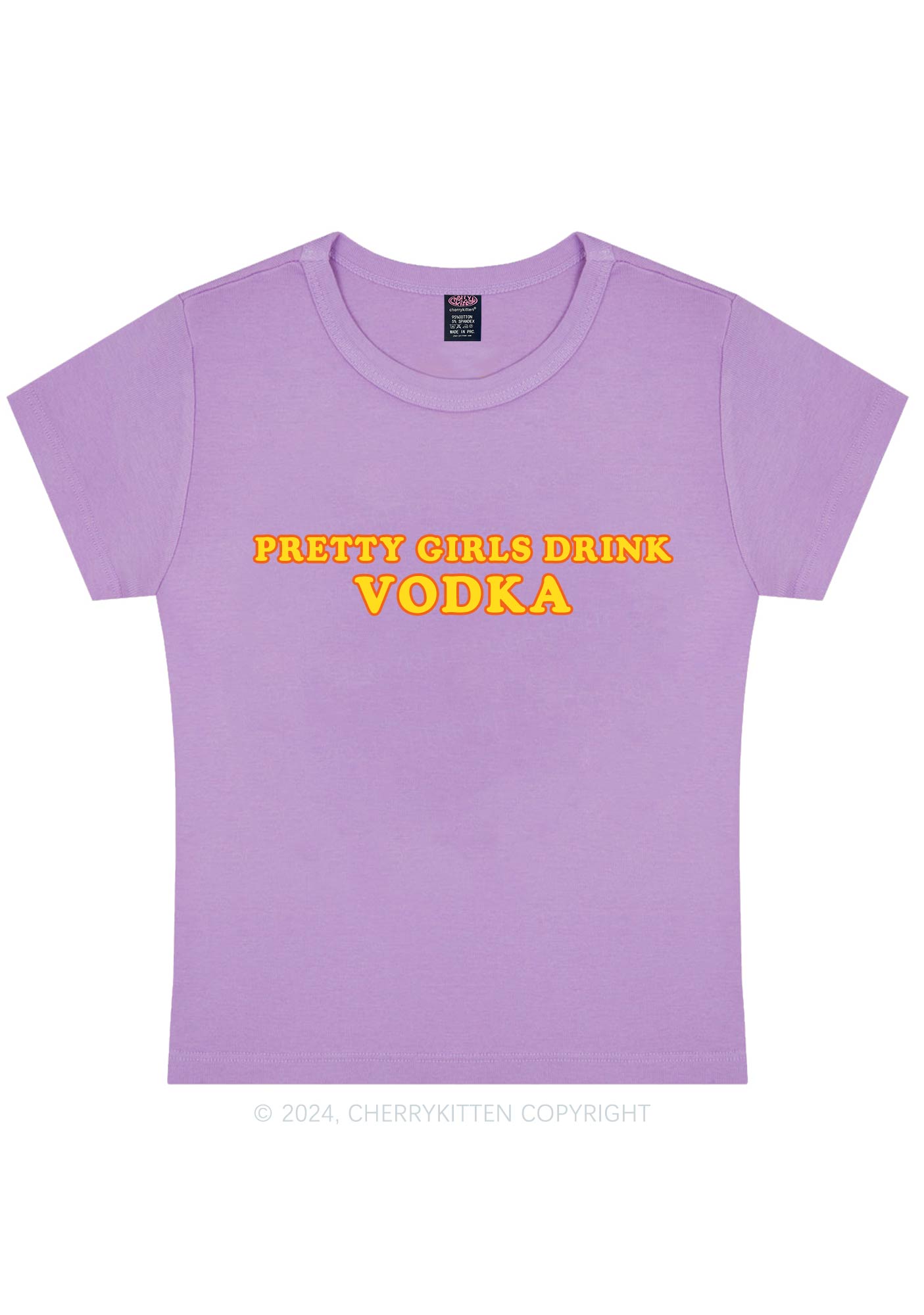 Pretty Girls Drink Vodka Y2K Baby Tee Cherrykitten