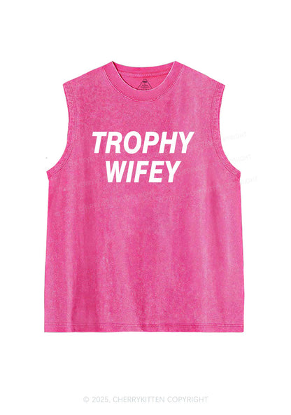 Trophy Wifey Y2K Washed Tank Cherrykitten