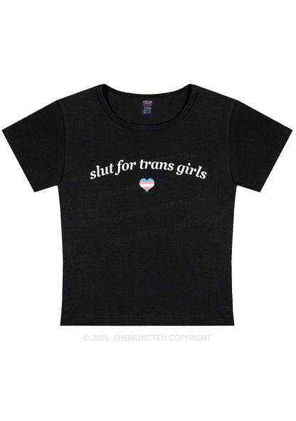 Slxt For Trans Girls Y2K Baby Tee Cherrykitten