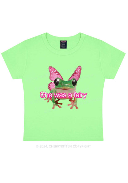 Fairy Frog Y2K Baby Tee Cherrykitten