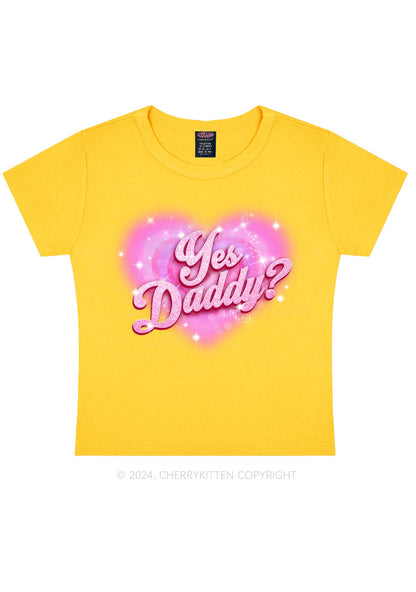 Pink Yes Daddy Y2K Valentine's Day Baby Tee Cherrykitten