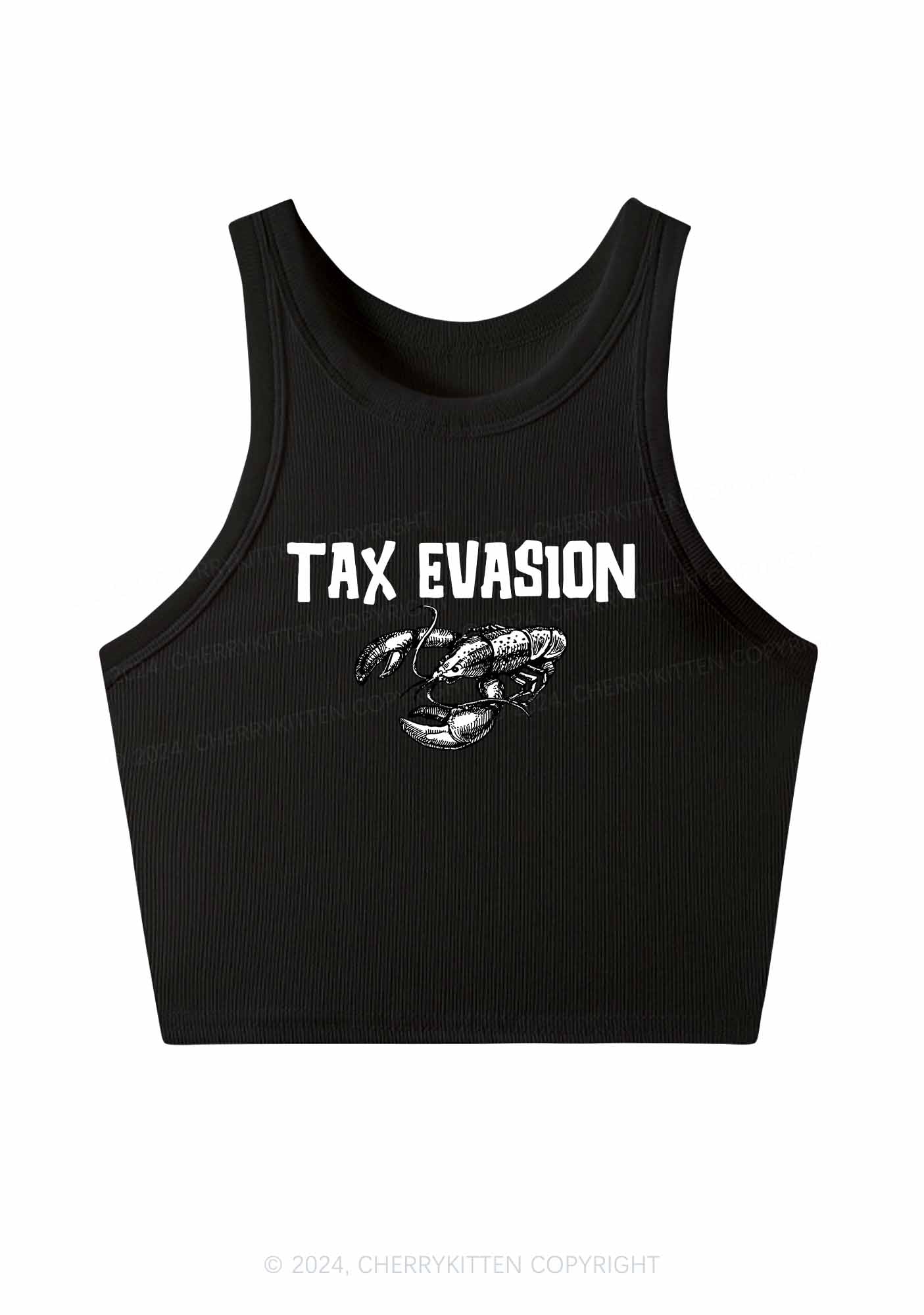 Tax Evasion Lobster Y2K Crop Tank Top Cherrykitten