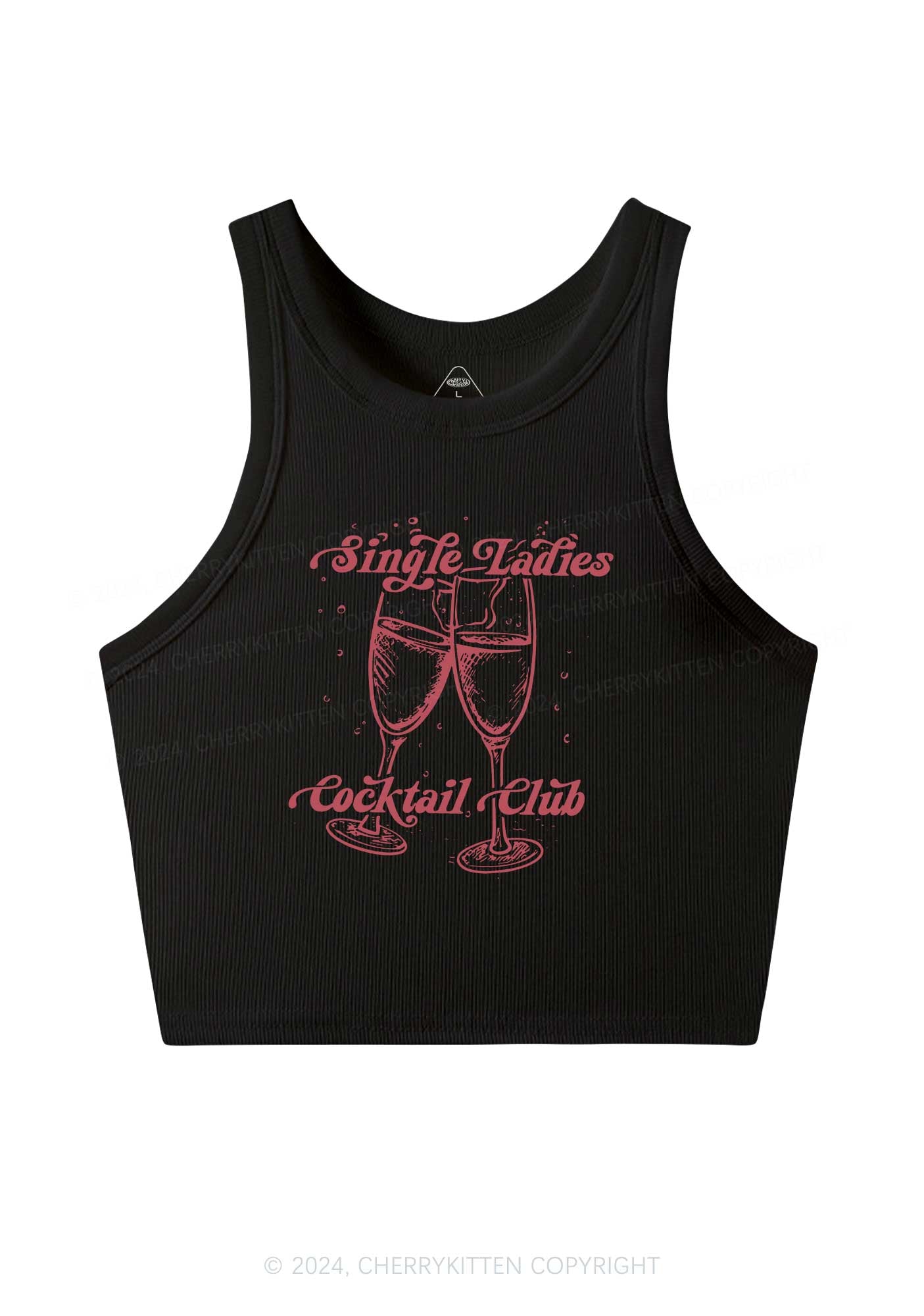 Single Ladies Y2K Valentine's Day Crop Tank Top Cherrykitten