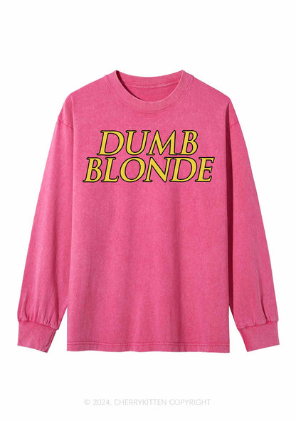 Dumb Blonde Y2K Washed Long Sleeves Cherrykitten