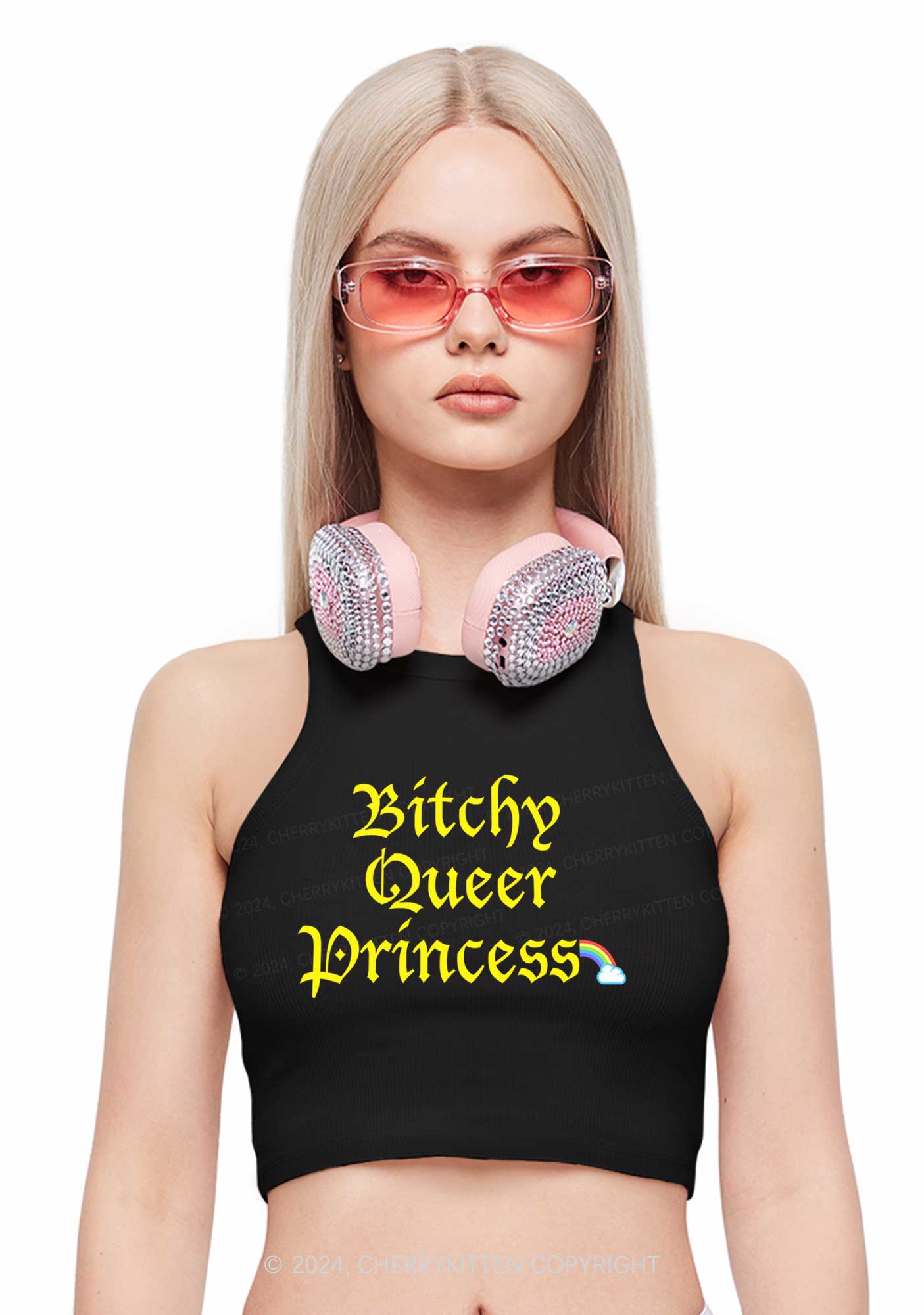 Queer Princess Y2K Crop Tank Top Cherrykitten