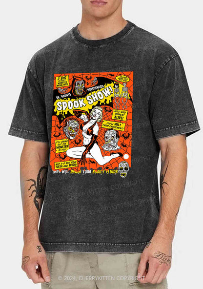 Halloween Blonde Spook Show Y2K Washed Tee Cherrykitten