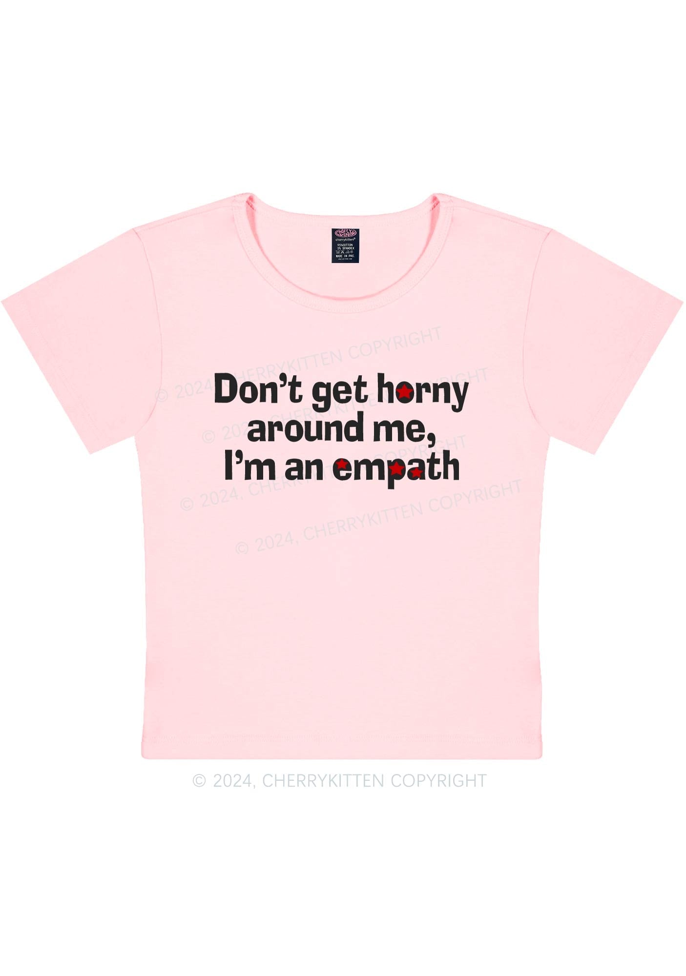 Don't Get Horny Around Me Y2K Baby Tee Cherrykitten