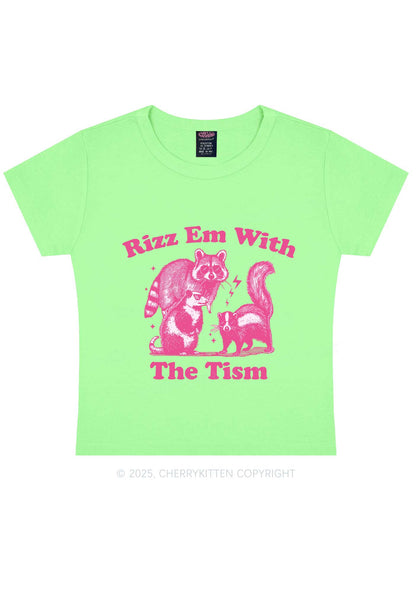 Rizz Em The Tism Y2K Baby Tee Cherrykitten