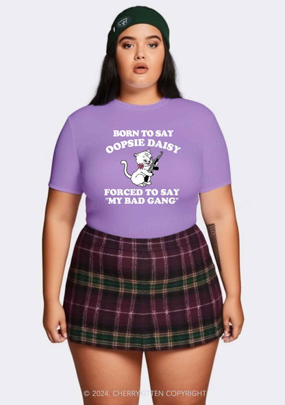 Curvy My Bad Gang Y2K Baby Tee Cherrykitten