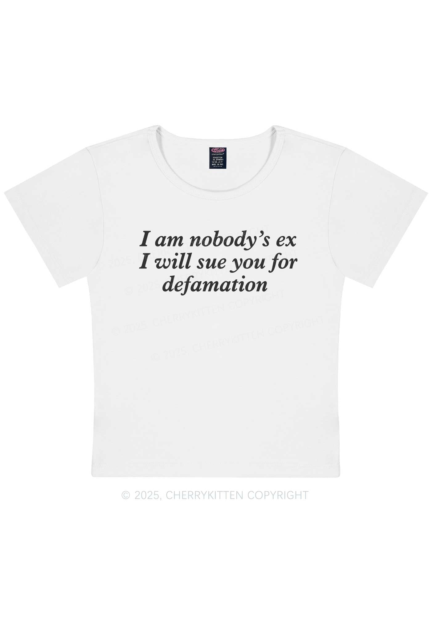 Sue You For Defamation Y2K Baby Tee Cherrykitten