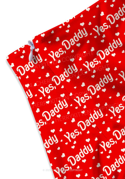 Yes Daddy Y2K Print Mini Skirt Cherrykitten