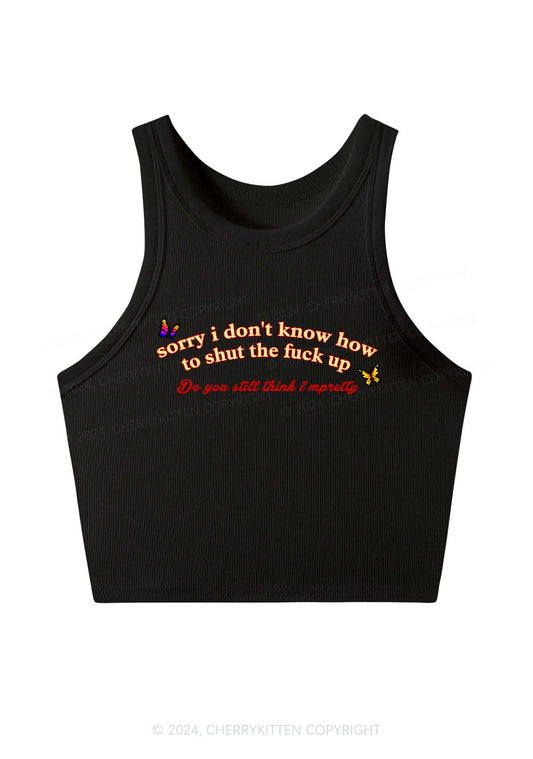 How To Shut Up Y2K Crop Tank Top Cherrykitten