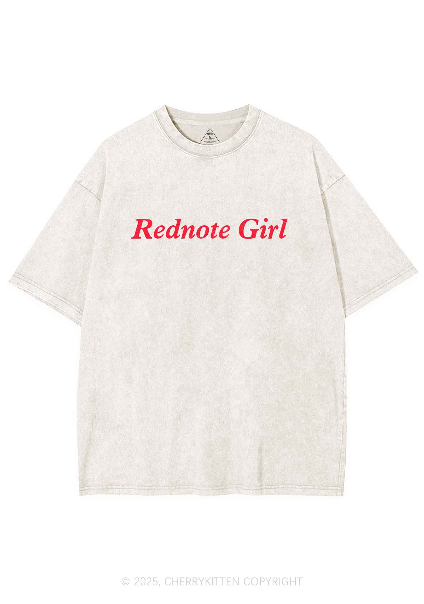 Rednote Girl Y2K Washed Tee Cherrykitten