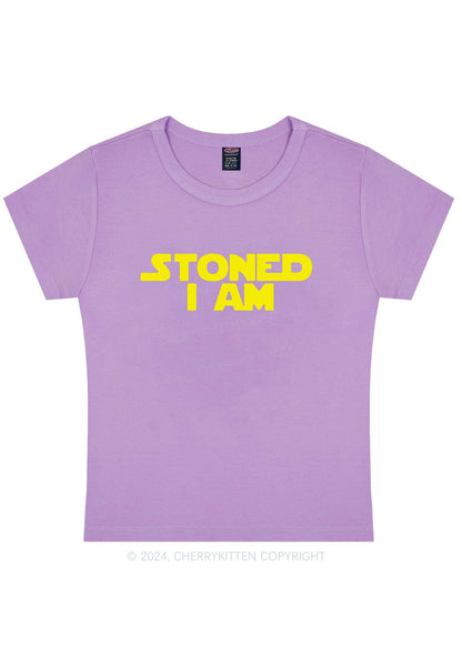 Stoned I Am Y2K Baby Tee Cherrykitten