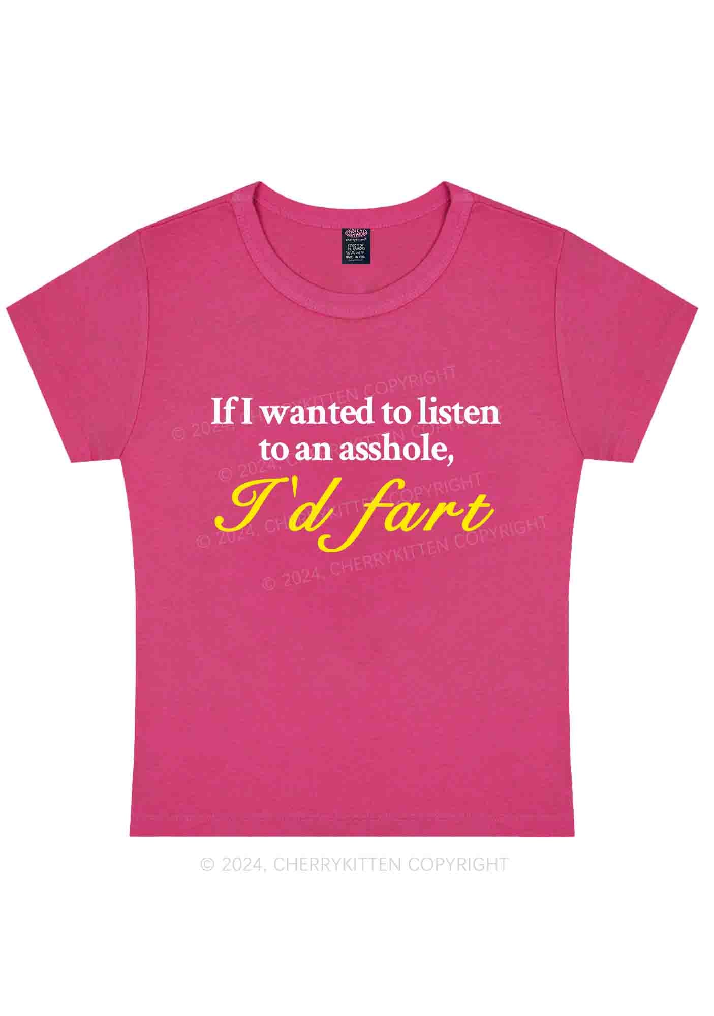 I'd Fart Y2K Baby Tee Cherrykitten