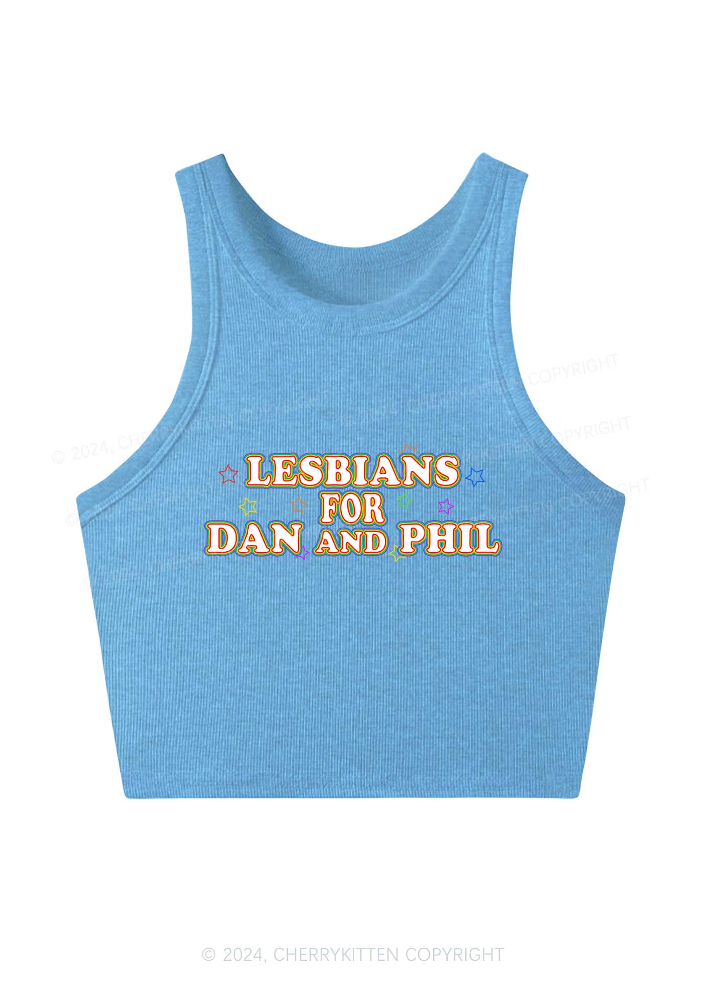 Lesbians For Dan Y2K Crop Tank Top Cherrykitten