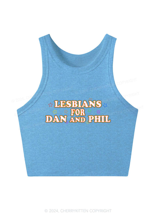 Lesbians For Dan Y2K Crop Tank Top Cherrykitten