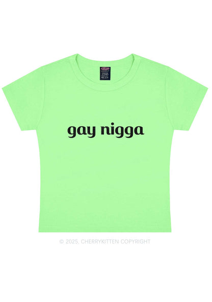 Gay Nigga Y2K Baby Tee Cherrykitten