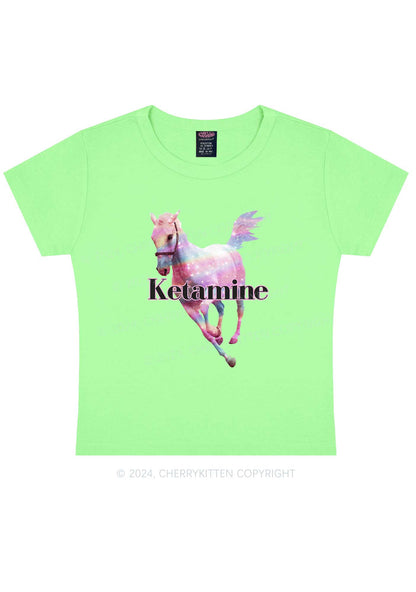 Pink Horse Y2K Baby Tee Cherrykitten