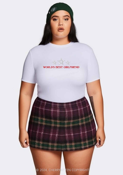 Curvy World's Best Girlfriend Y2K Baby Tee Cherrykitten