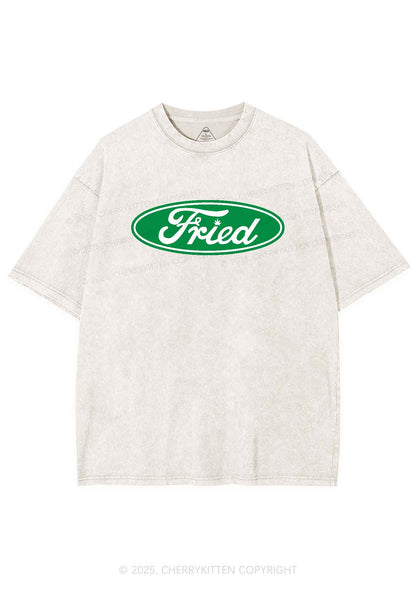 Green Fried Y2K Washed Tee Cherrykitten