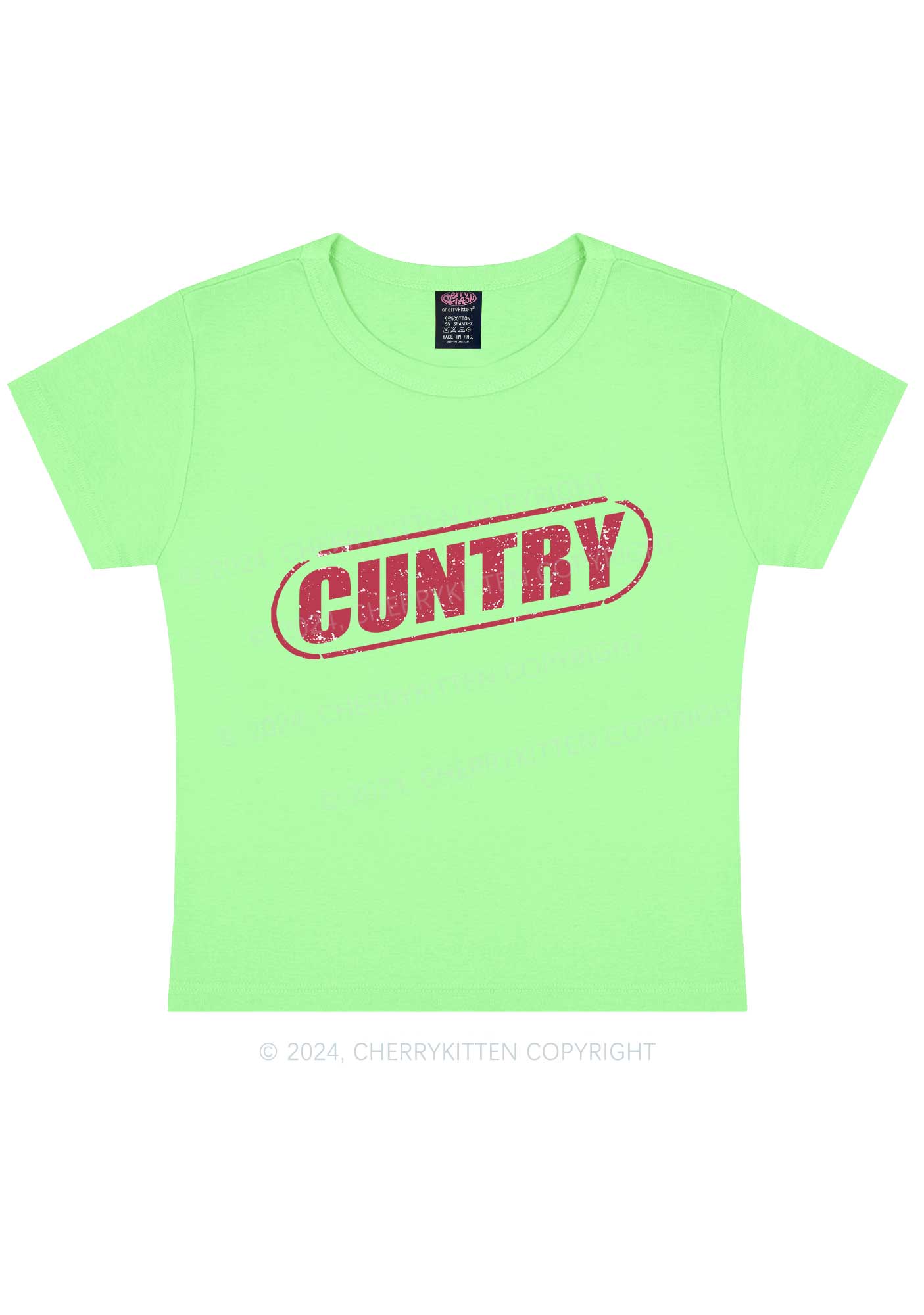 Cuntry Y2K Baby Tee Cherrykitten