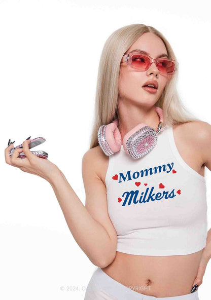 Mommy Milkers Y2K Crop Tank Top Cherrykitten