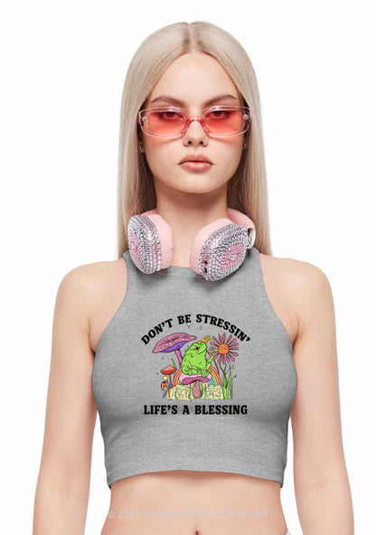 Don't Be Stressin Y2K Crop Tank Top Cherrykitten