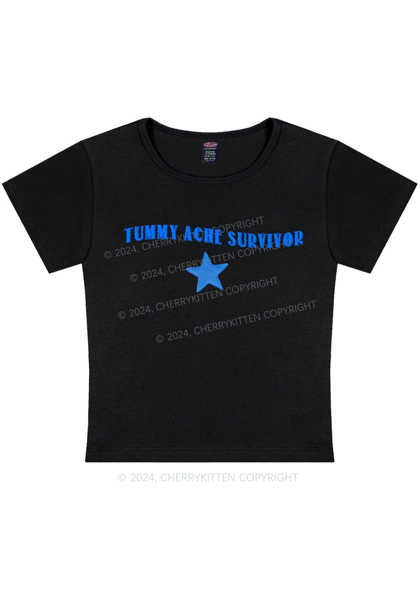 Tummy Ache Survivor Y2K Baby Tee Cherrykitten