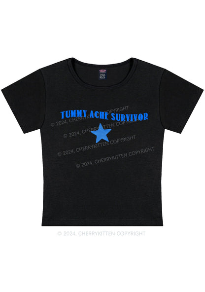 Tummy Ache Survivor Y2K Baby Tee Cherrykitten