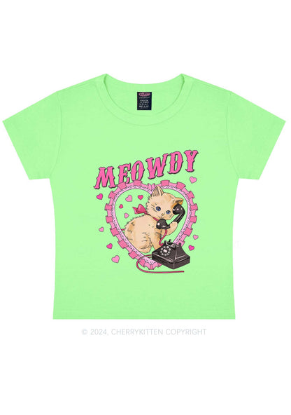 Meowdy Cat Y2K Valentine's Day Baby Tee Cherrykitten