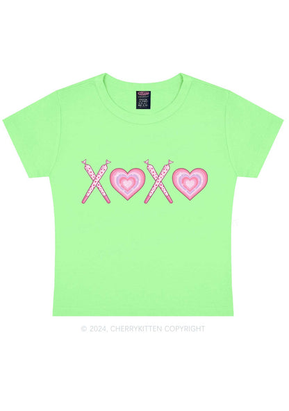 XOXO Heart Y2K Valentine's Day Baby Tee Cherrykitten