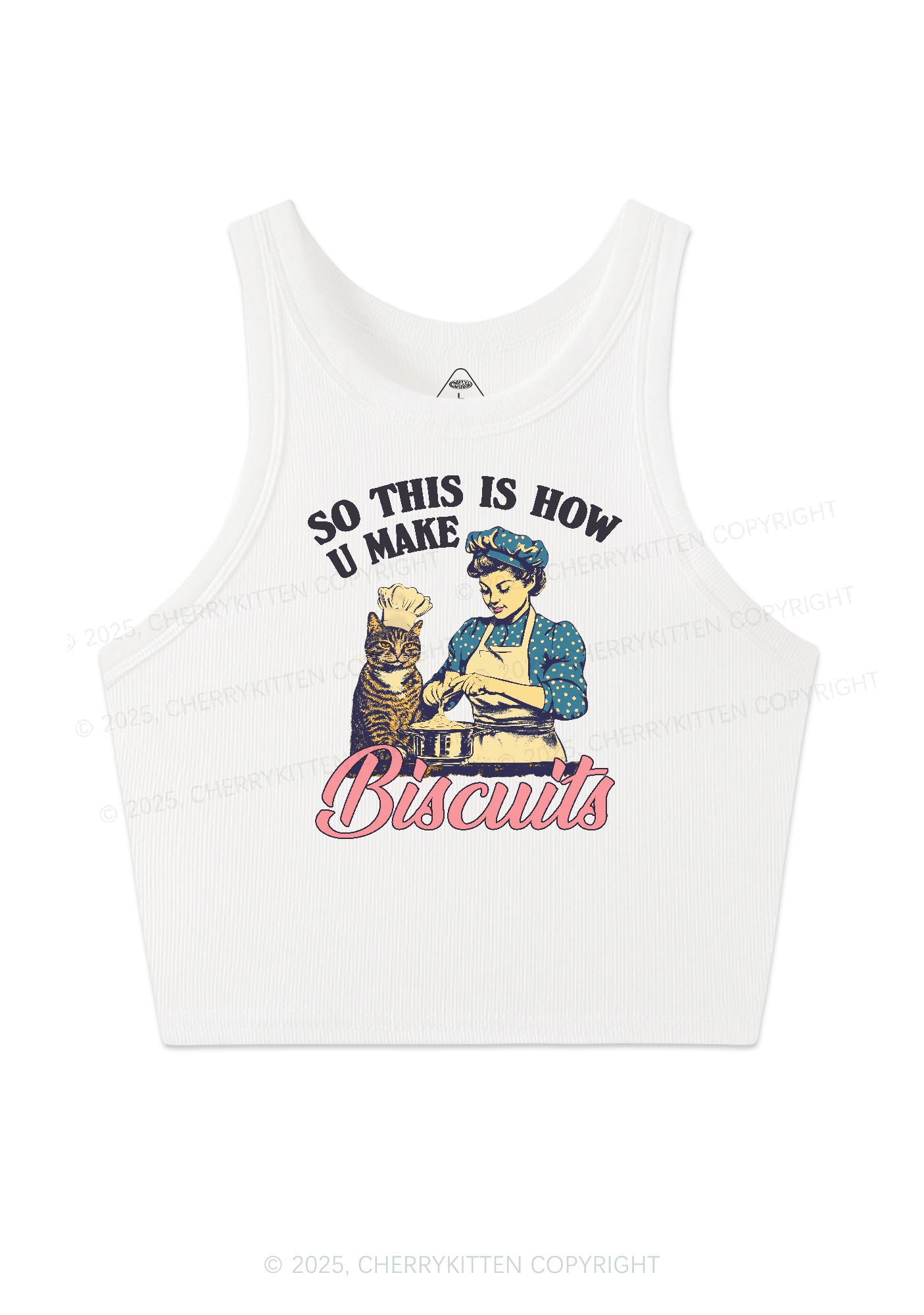 How U Make Biscuits Y2K Crop Tank Top Cherrykitten