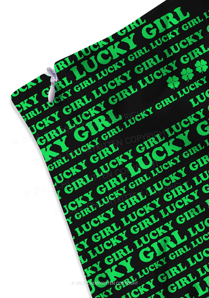 Lucky Girl Y2K Print Mini Skirt Cherrykitten