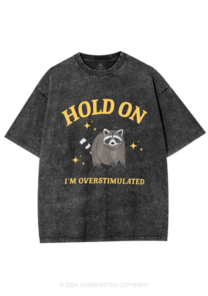 Hold On I'm Overstimulated Y2K Washed Tee Cherrykitten