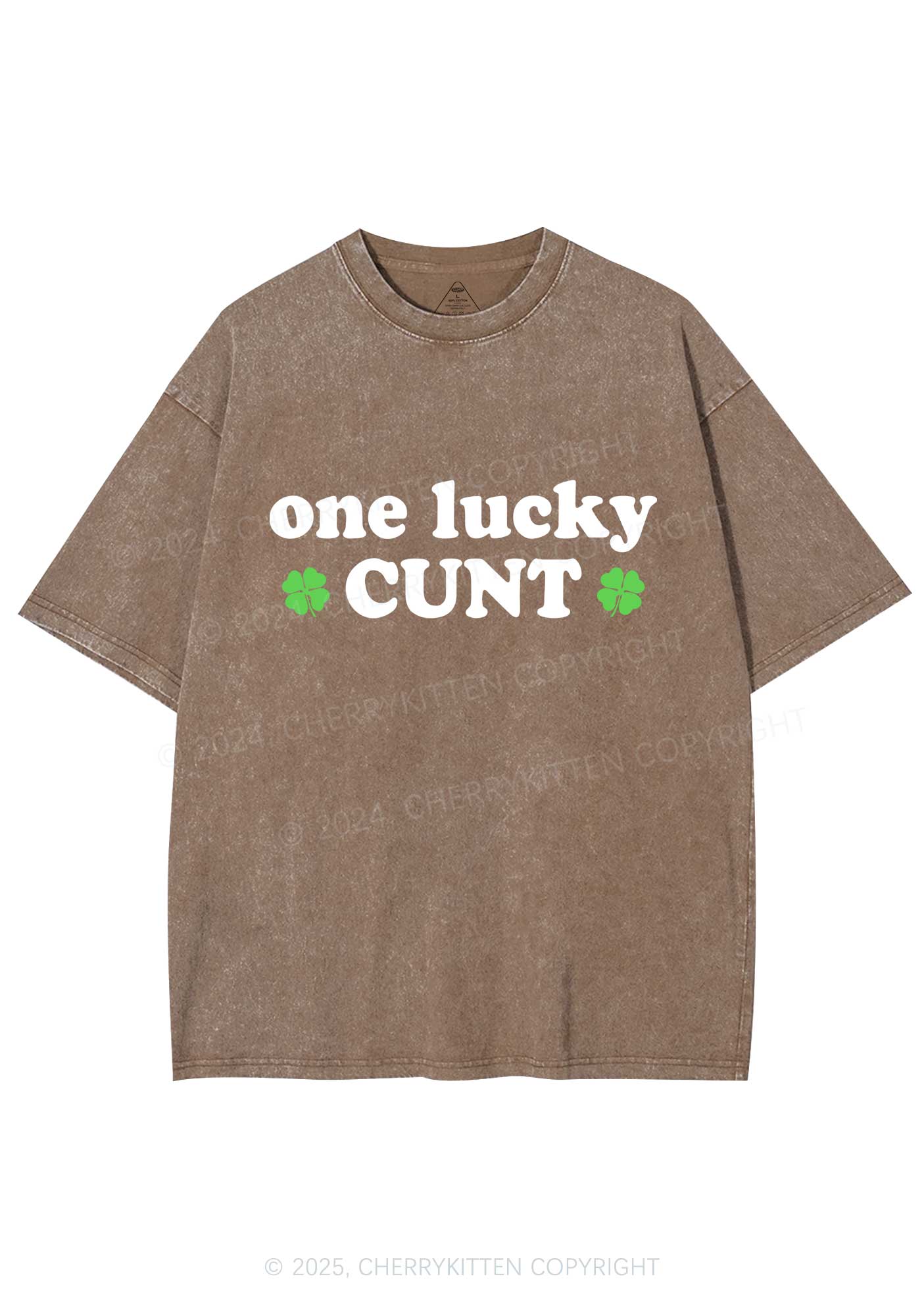 One Lucky Cxxt St Patricks Y2K Washed Tee Cherrykitten