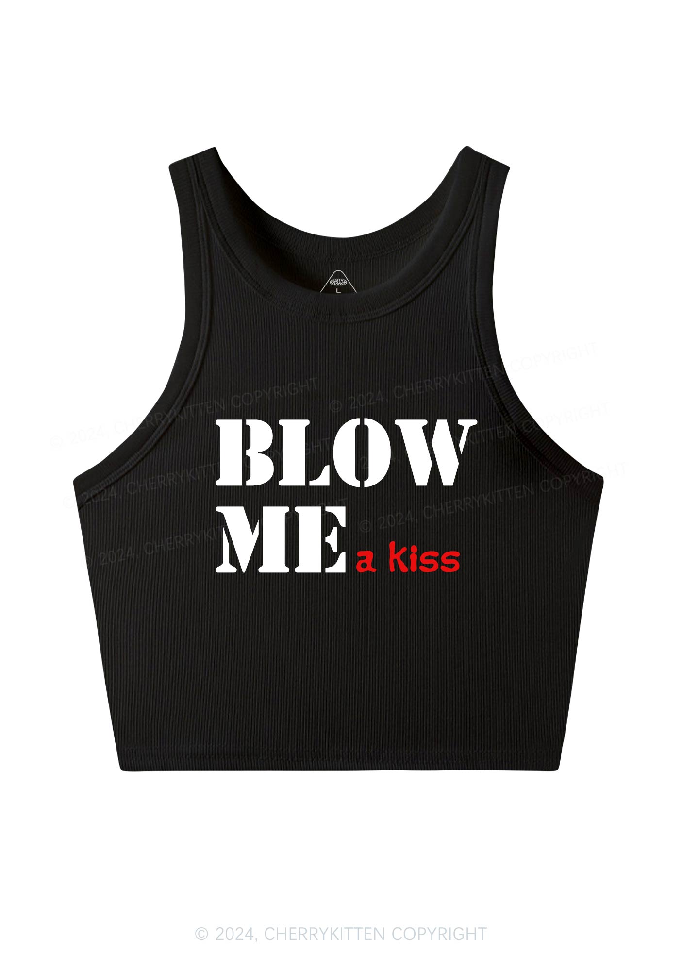 Blow Me A Kiss Y2K Crop Tank Top Cherrykitten