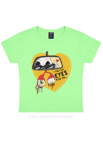 Halloween Eyes For You Y2K Baby Tee Cherrykitten