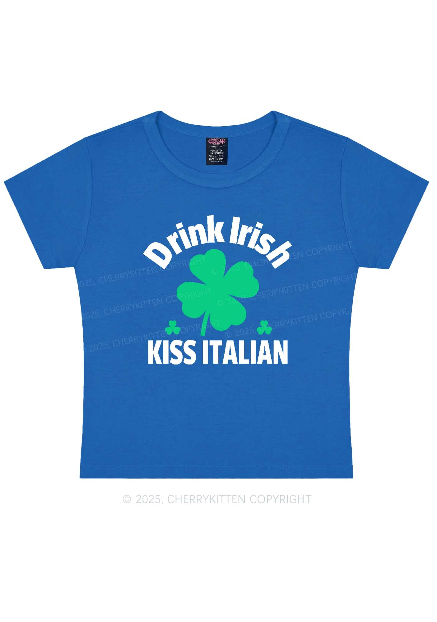 Drink Irish Kiss Italian St Patricks Y2K Baby Tee Cherrykitten