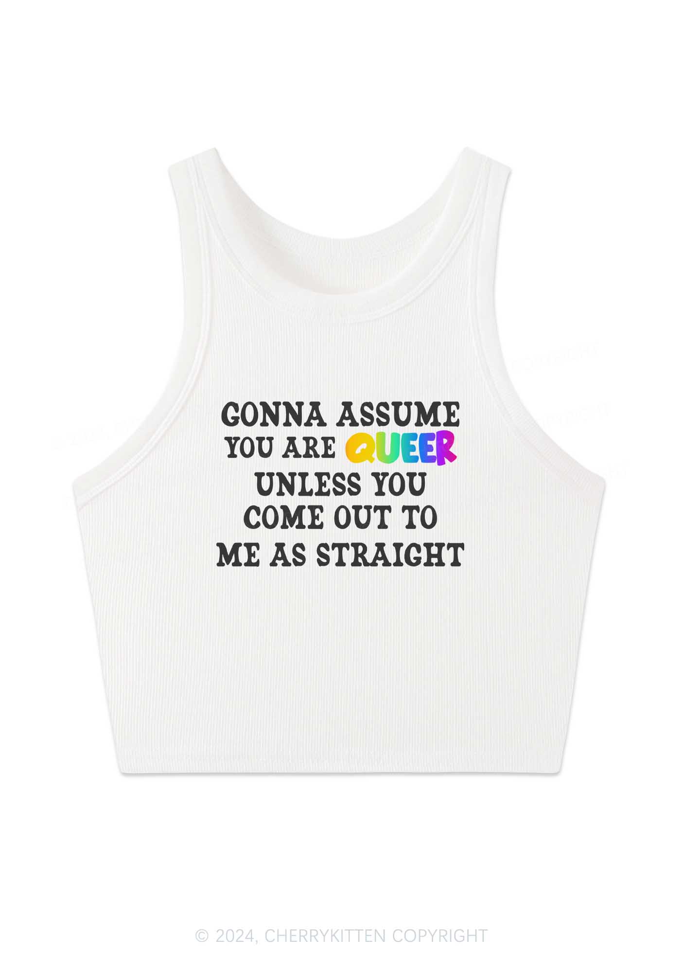 Your Are Queer Y2K Crop Tank Top Cherrykitten