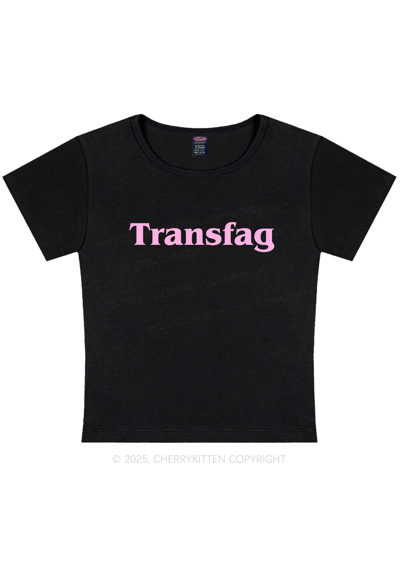 Transfag Y2K Baby Tee Cherrykitten