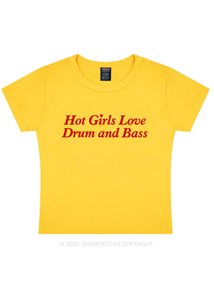 Hot Girls Love Drum And Bass Y2K Baby Tee Cherrykitten