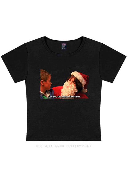 Oh Merry Christmas Y2K Baby Tee Cherrykitten