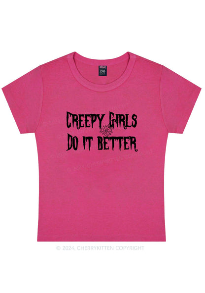 Creepy Girls Y2K Baby Tee Cherrykitten