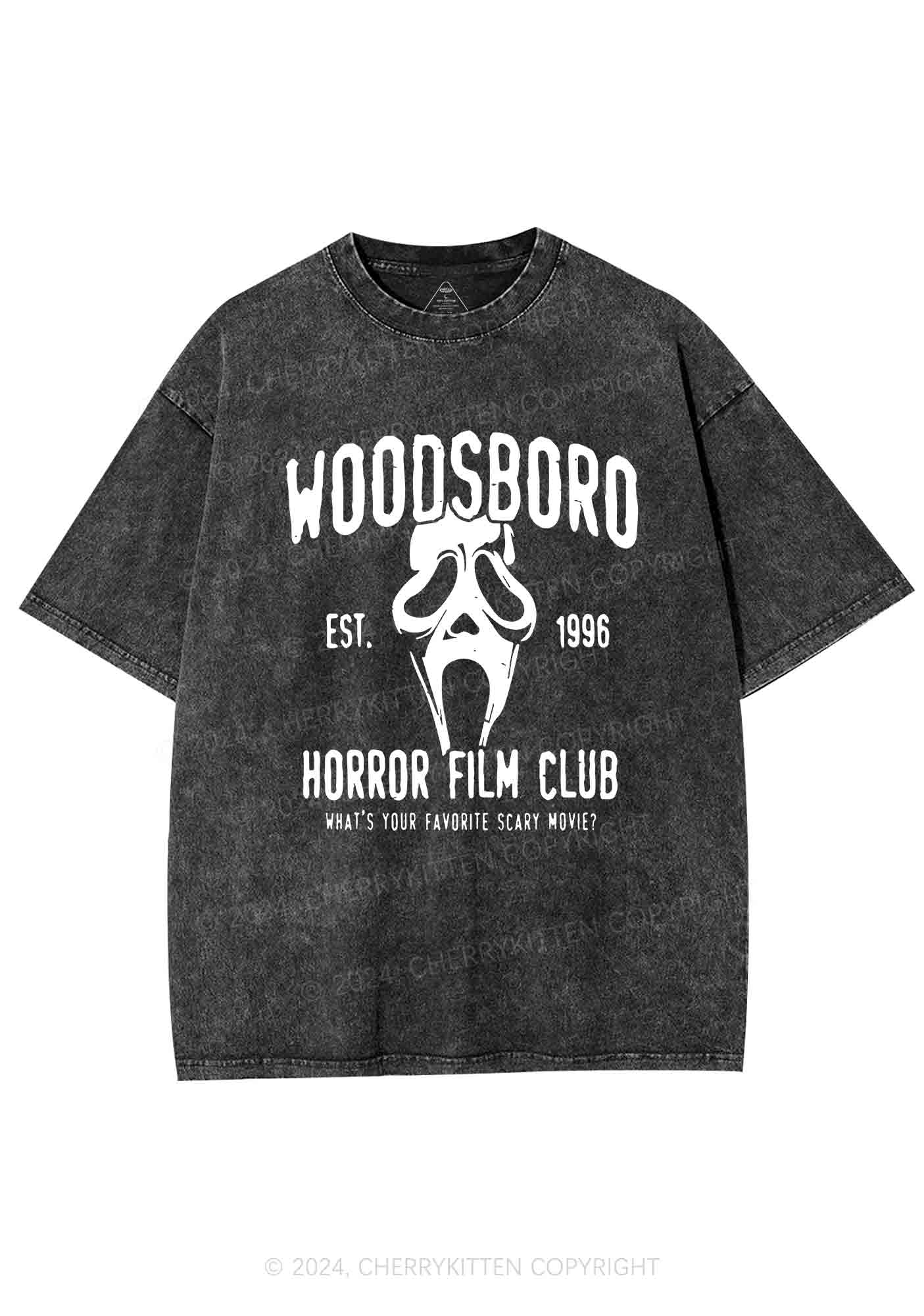 Horror Film Club Halloween Y2K Washed Tee Cherrykitten