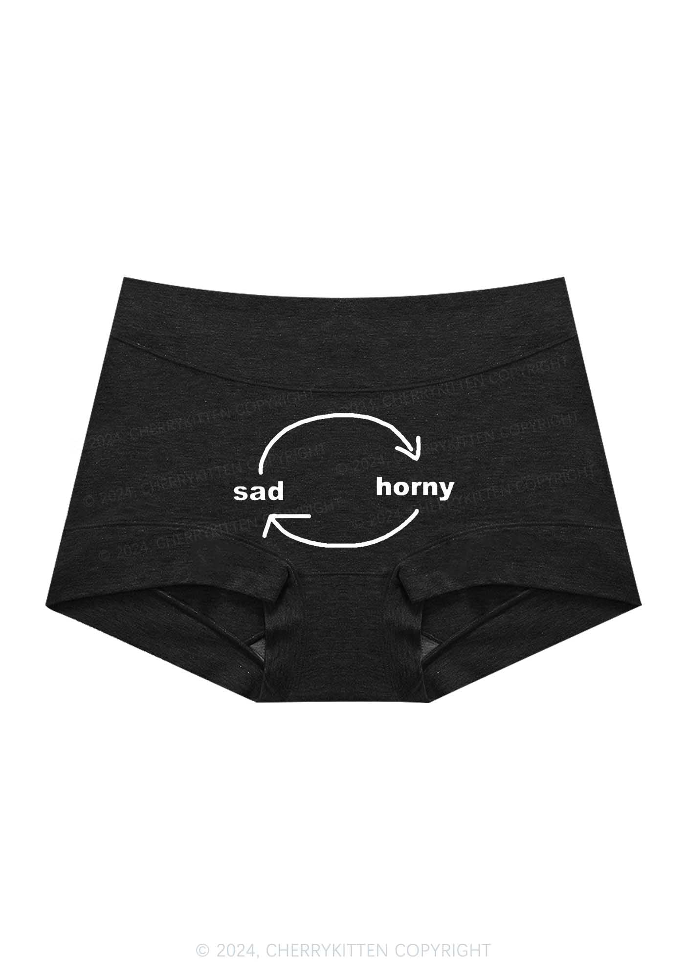 Sad Circle Y2K Mid Rise Waist Boyshort Cherrykitten