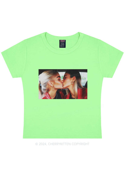 Girls Kiss Y2K Valentine's Day Baby Tee Cherrykitten