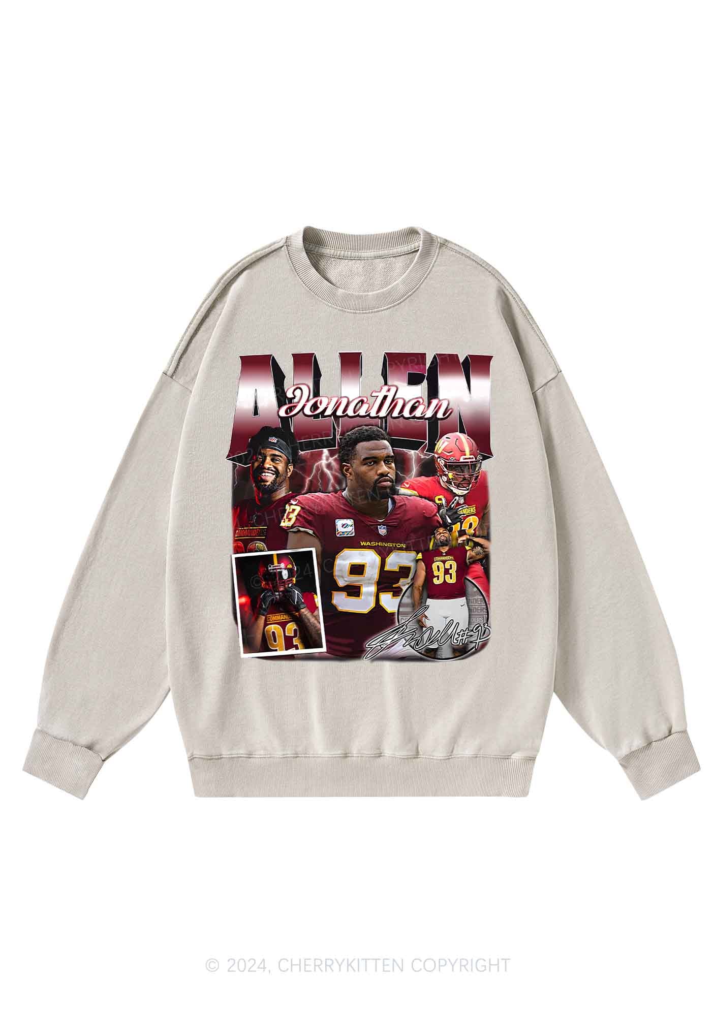 Red Allen Y2K Super Bowl Washed Sweatshirts Cherrykitten